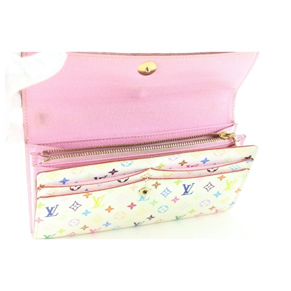 Louis Vuitton White Monogram Multicolor Sarah Flap Wallet Pink 6LV512S - Picture 12 of 12